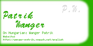 patrik wanger business card